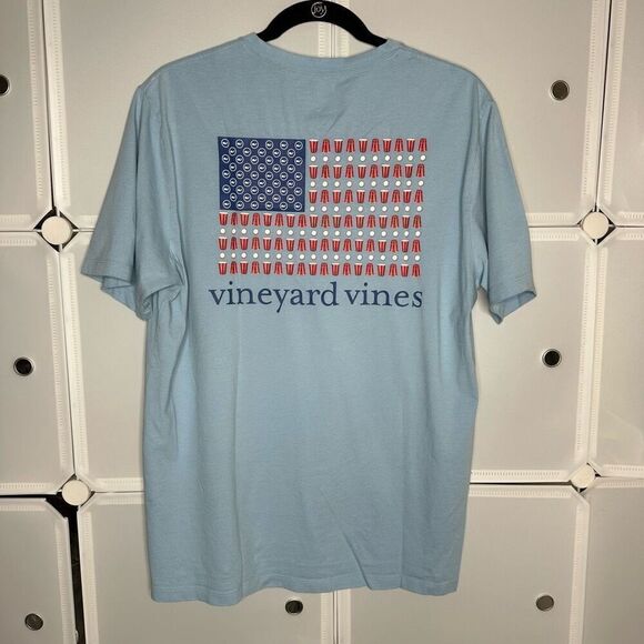 Vineyard Vines Red Solo Cup Flag Pocket Tee Size Medium - Picture 2 of 11